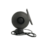 Hort2O 4-inch inline fan with integrated speed controller, metal housing, and power cord, designed for ventilation and air circulation in grow tents and indoor gardens